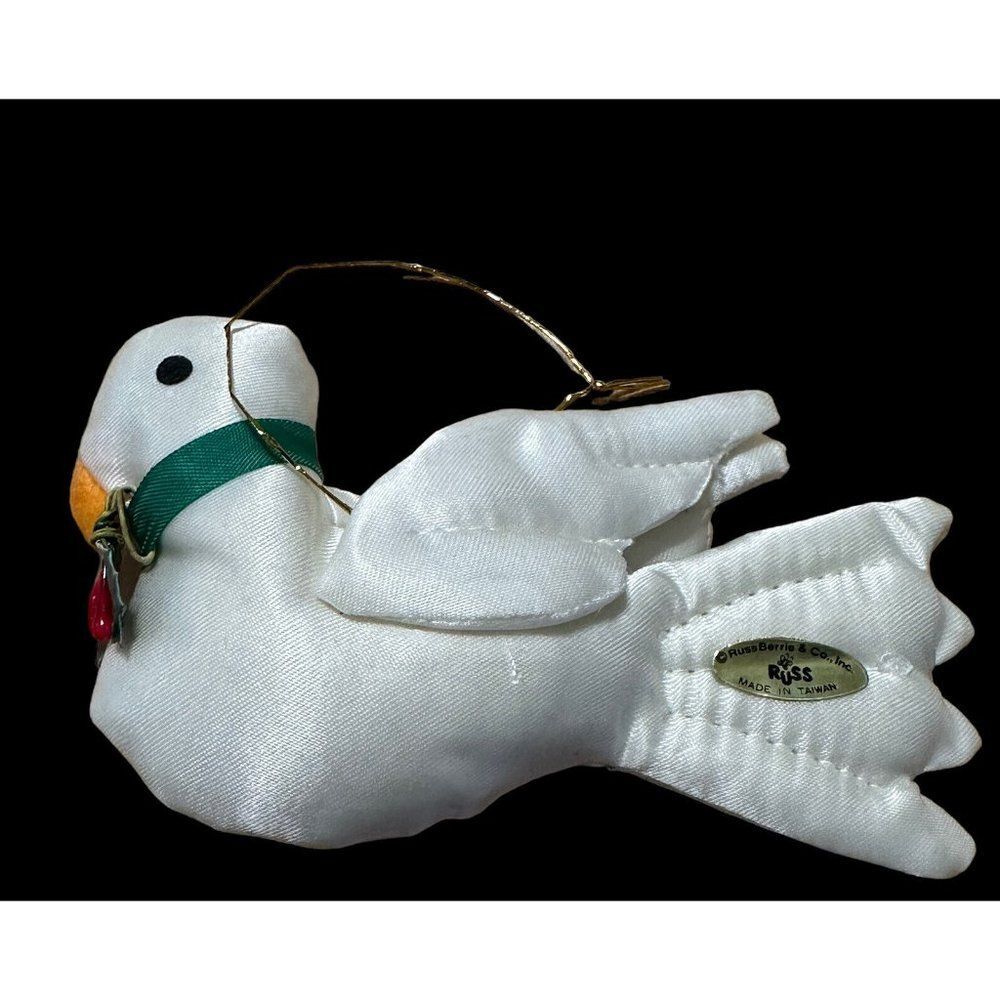 Vintage Russ Peace Dove White Bird Christmas Tree Ornament